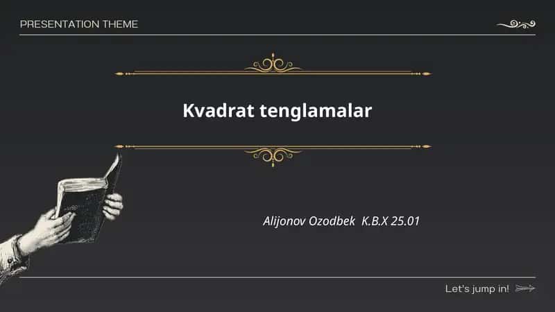 Kvadrat tenglamalar 1