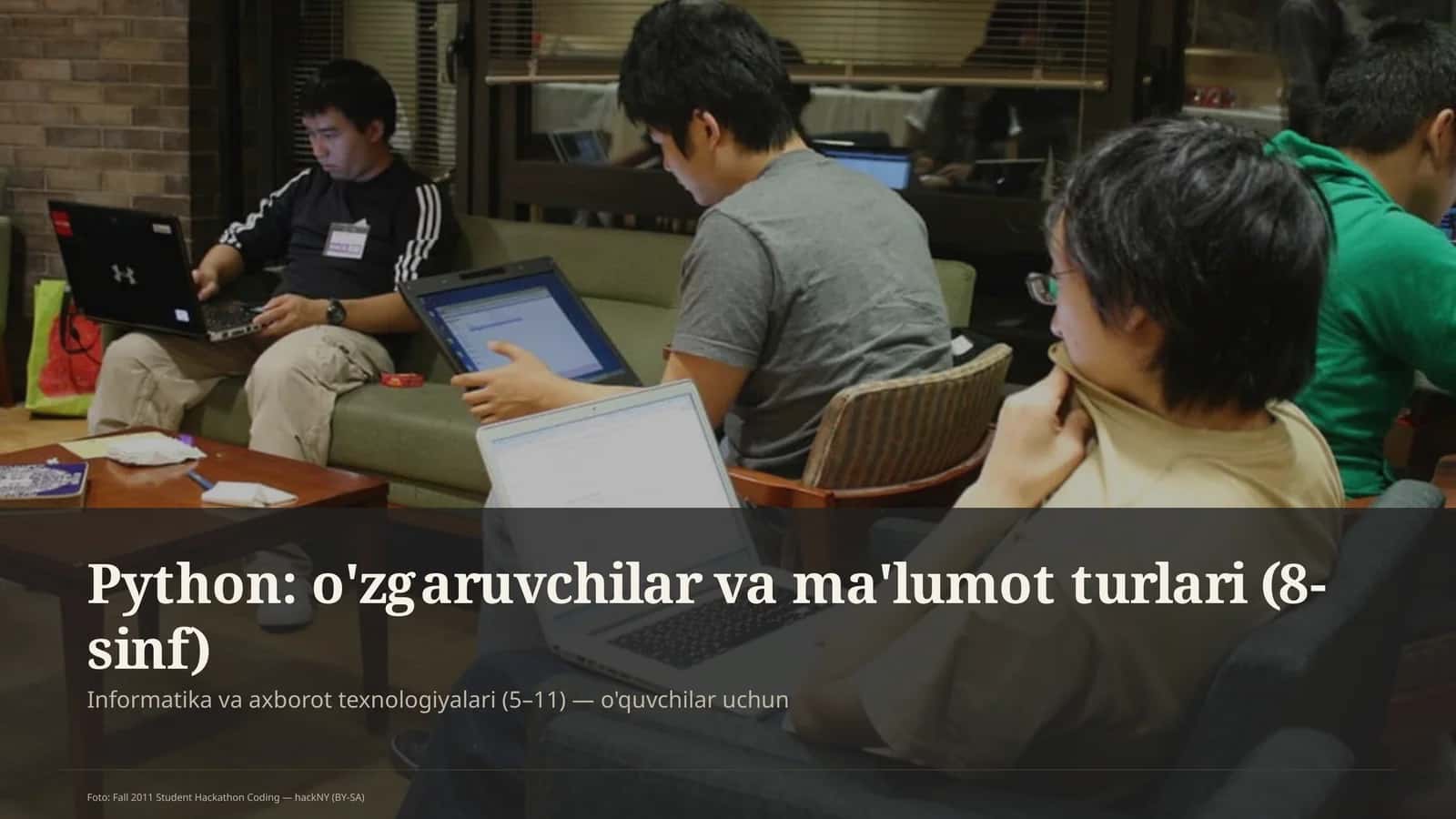 Python: o'zgaruvchilar va ma'lumot turlari (8-sinf) 1