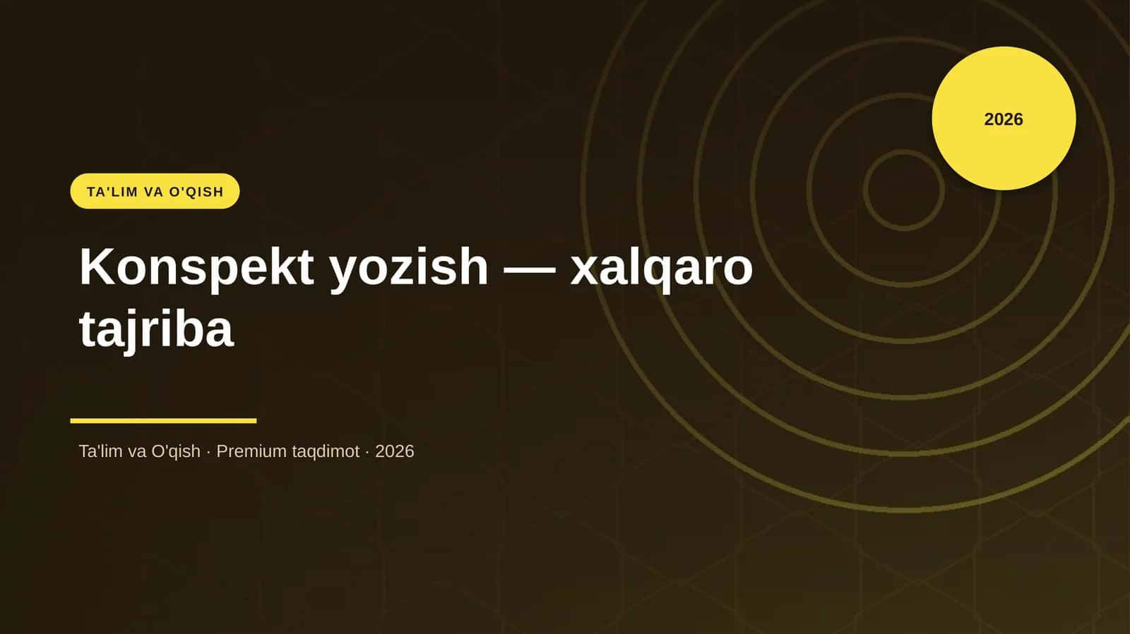 Konspekt yozish — xalqaro tajriba 1