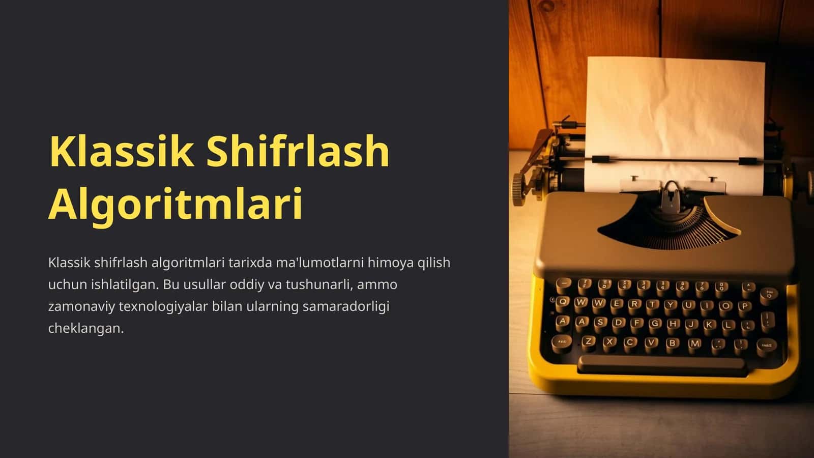 Klassik Shifrlash Algoritmlari 1