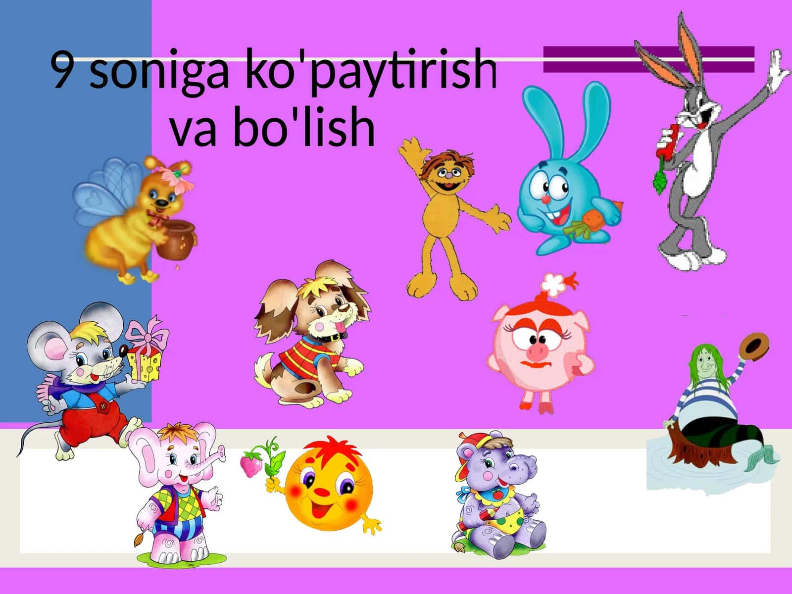 9 soniga ko'paytirish va bo'lish 1