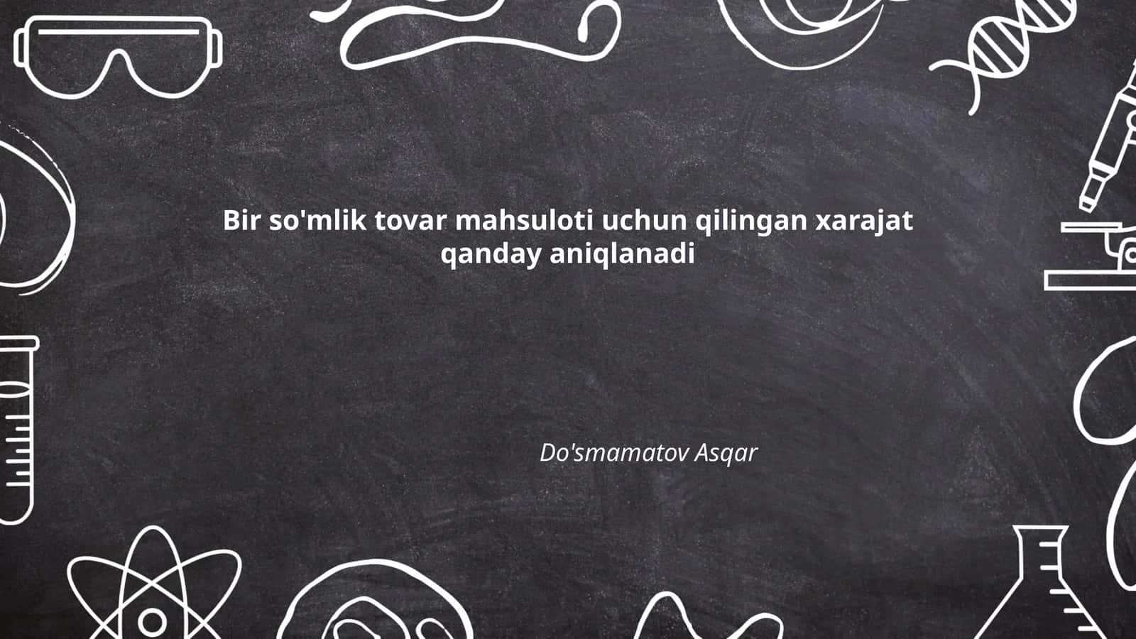 Mahsulot tannarxi 1