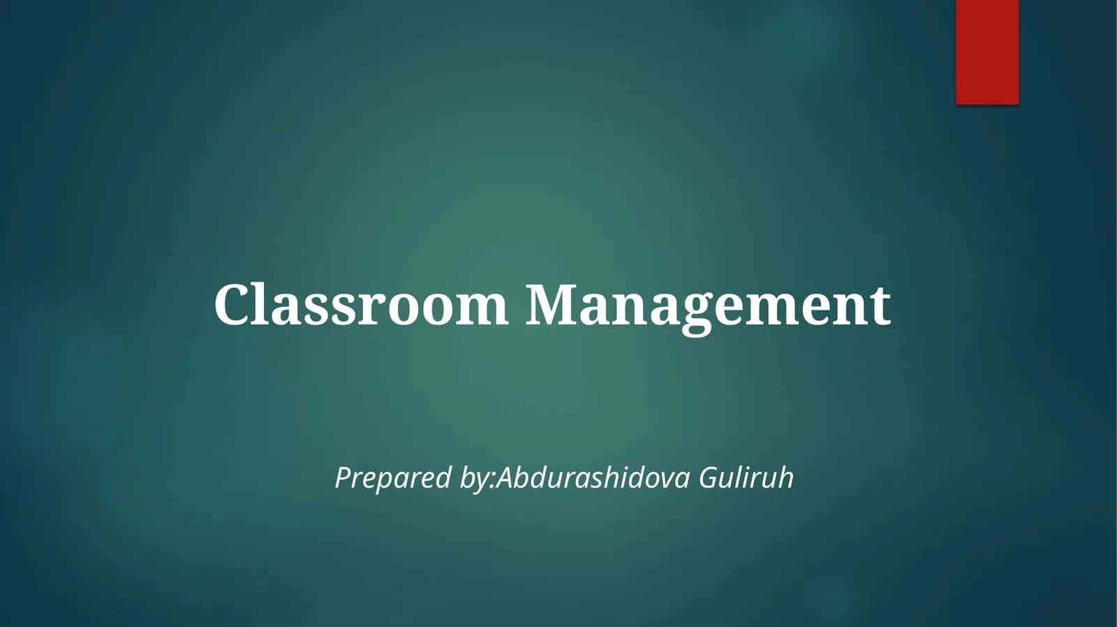 Classroom Management 1
