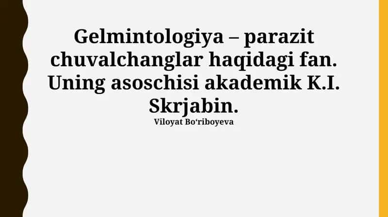 Gelmintologiya 1