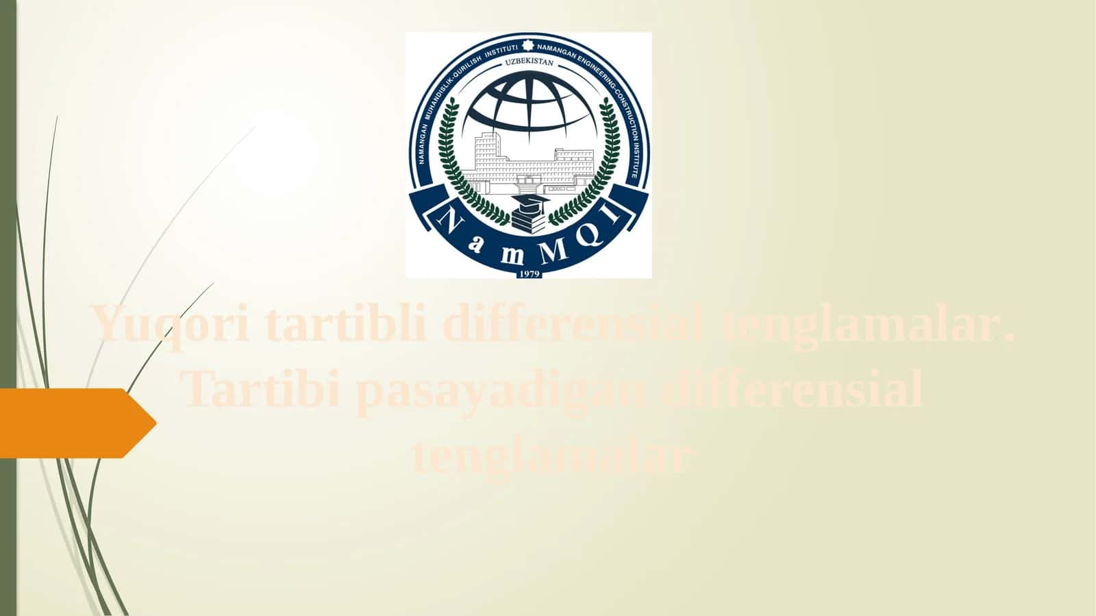 Yuqori tartibli differensial tenglamalar 1