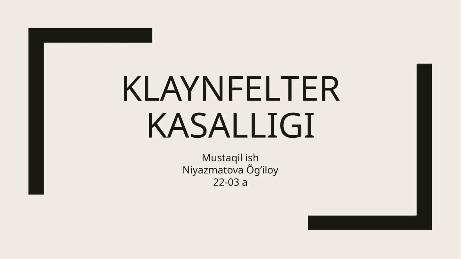 Klaynfelter sindromi 1