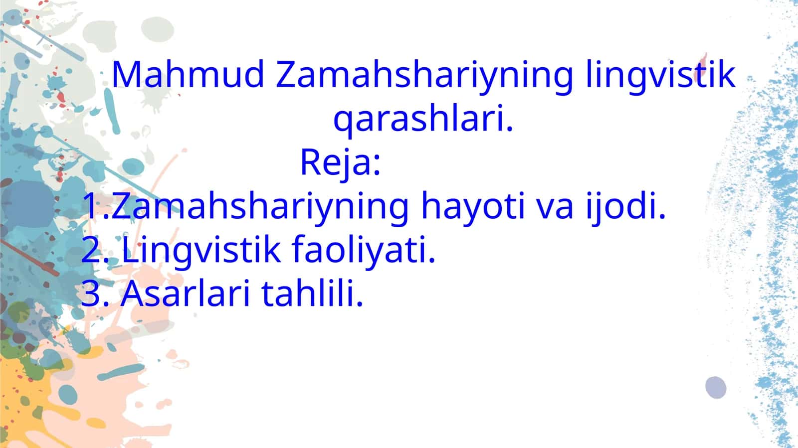 Zamahshariyning lingvistik qarashlari. 1