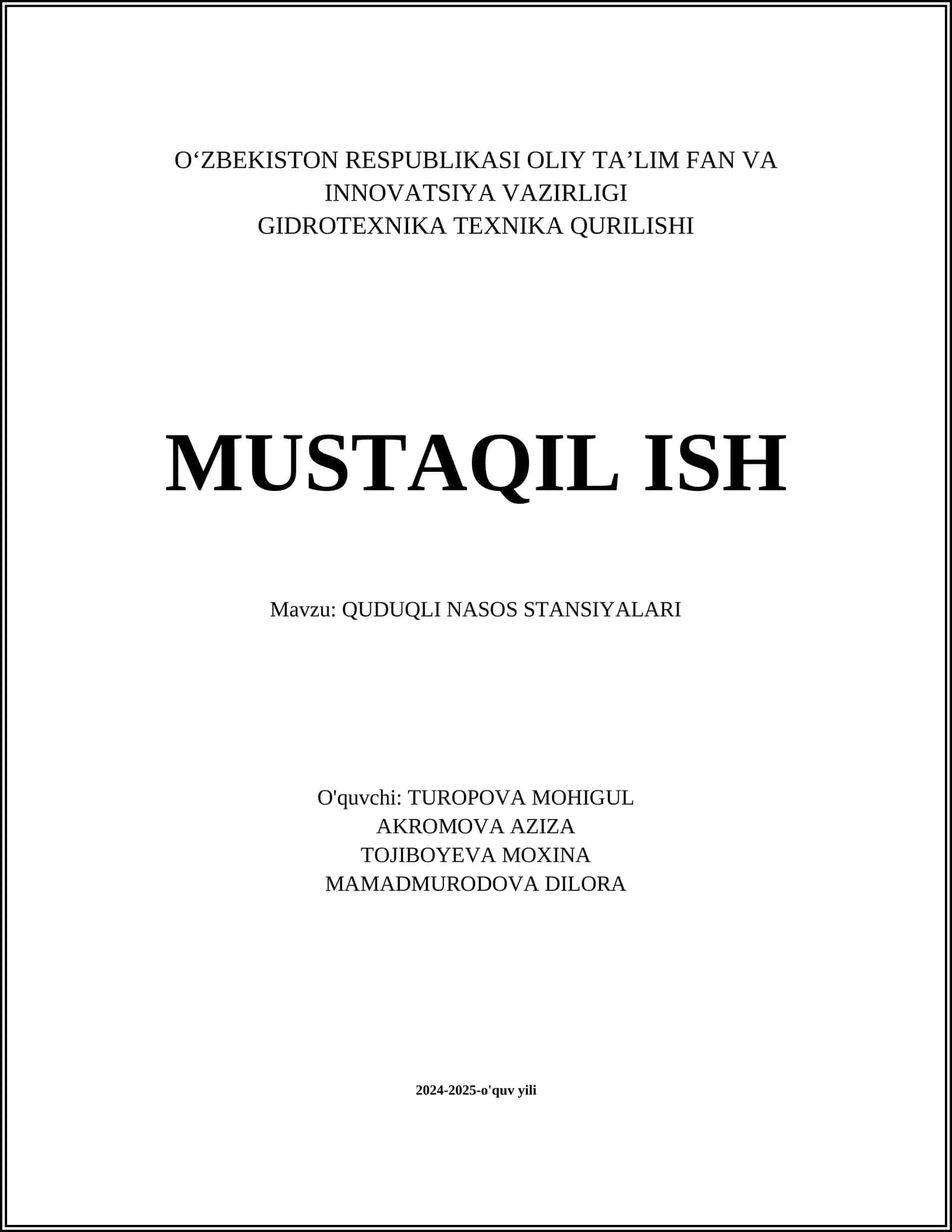 Quduqli nasos stansiyalari 1