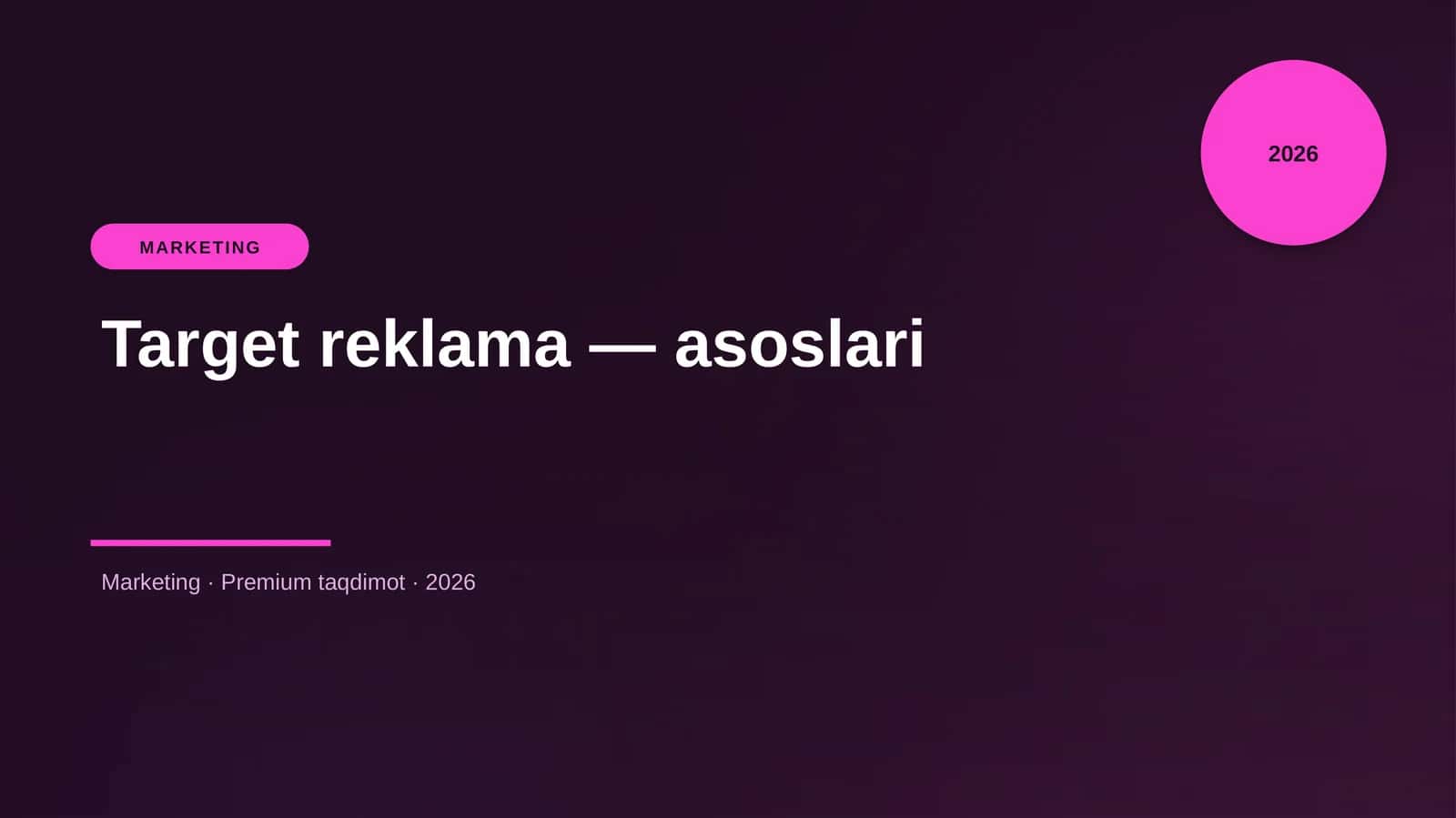 Target reklama — asoslari 1