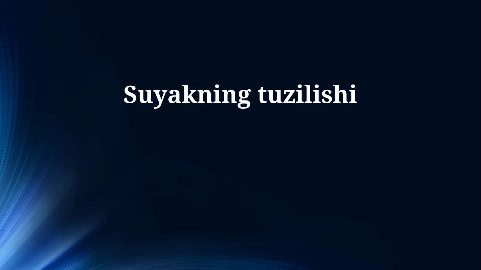 Suyakning tuzilishi 1