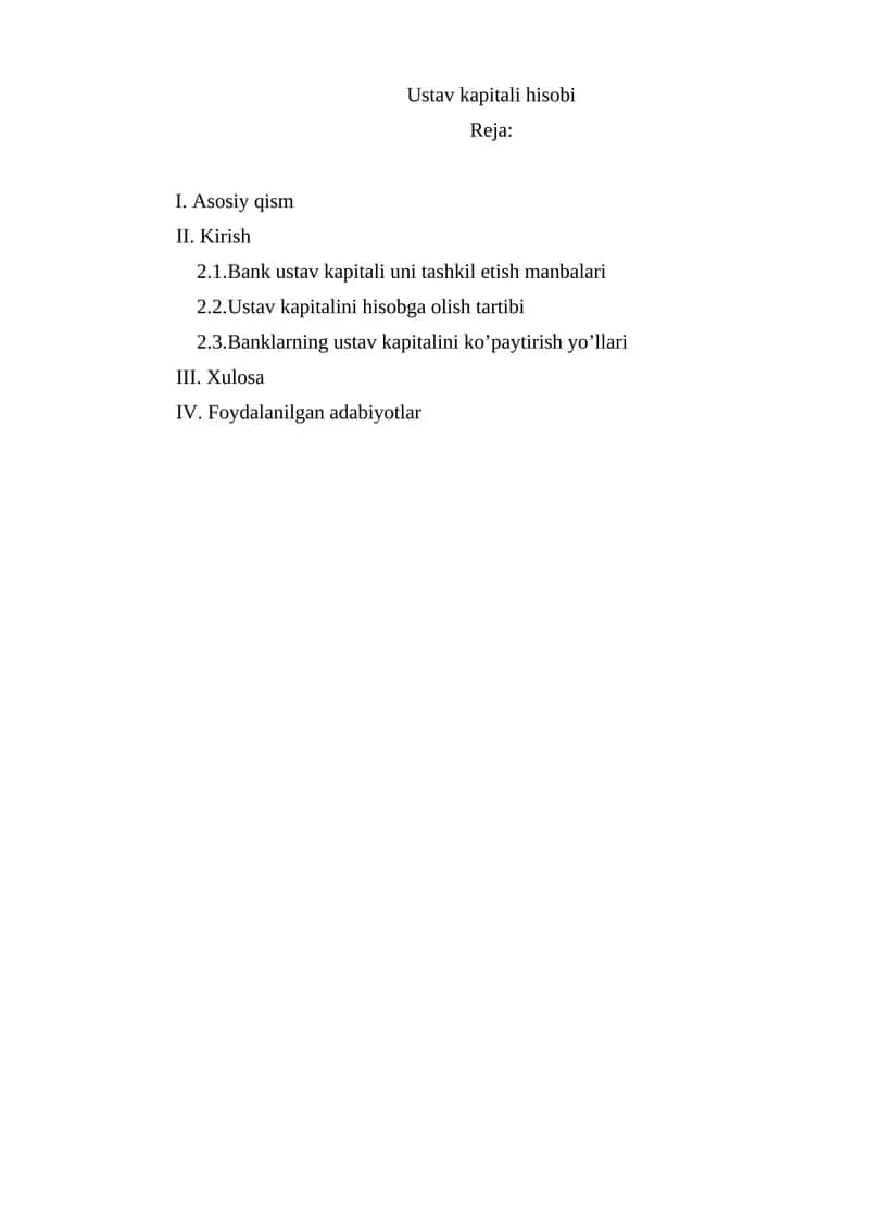 Ustav kapitali hisobi 1