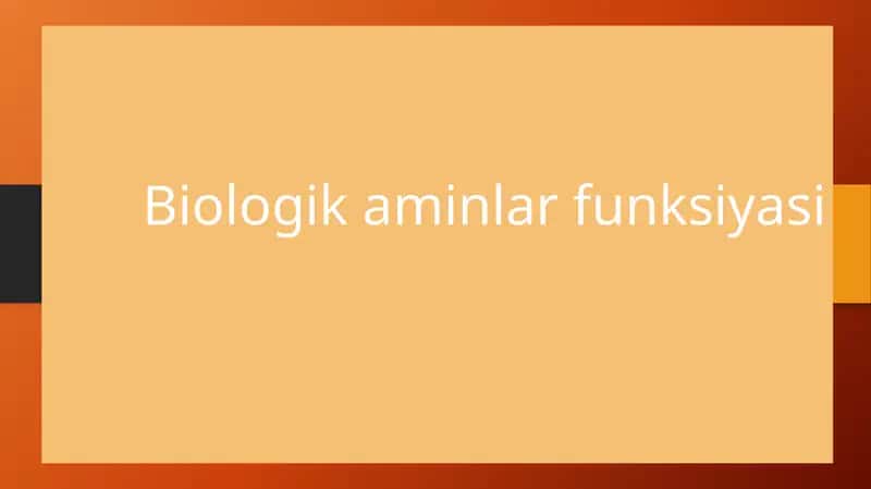 Biologik aminlar funksiyasi 1