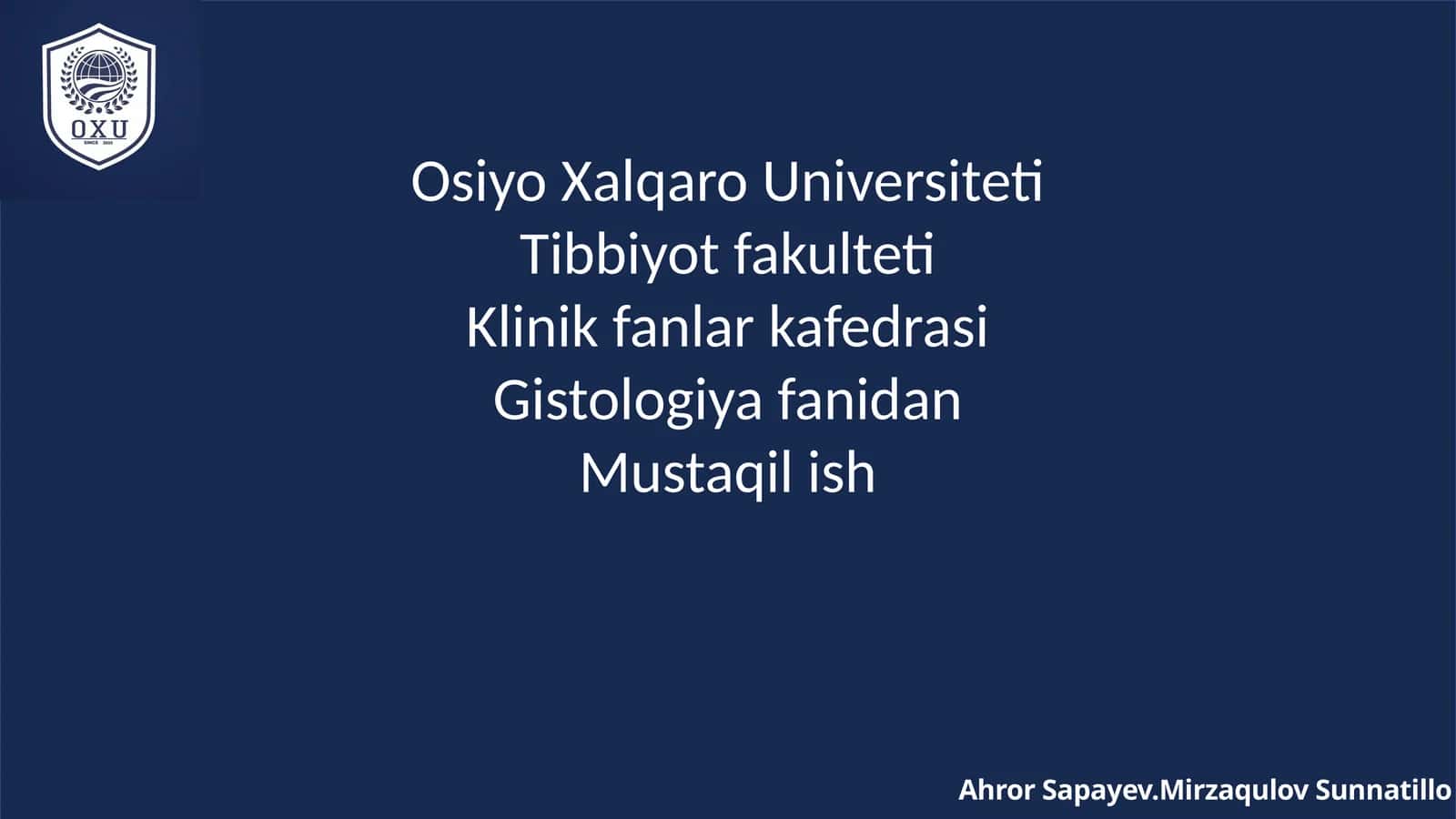 BURUN BO'SHLIG'I GISTOLOGIYASI 1