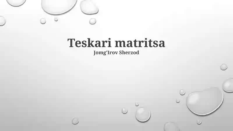 Teskari matritsa