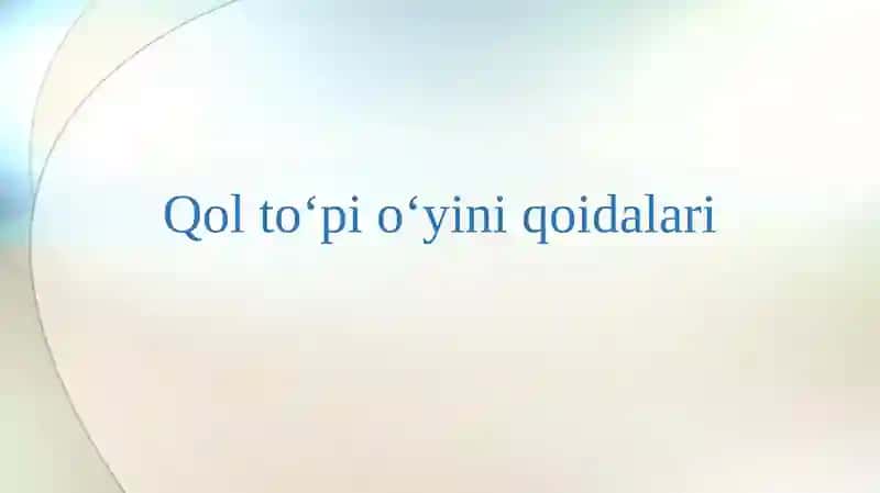 Qol to‘pi o‘yini qoidalari