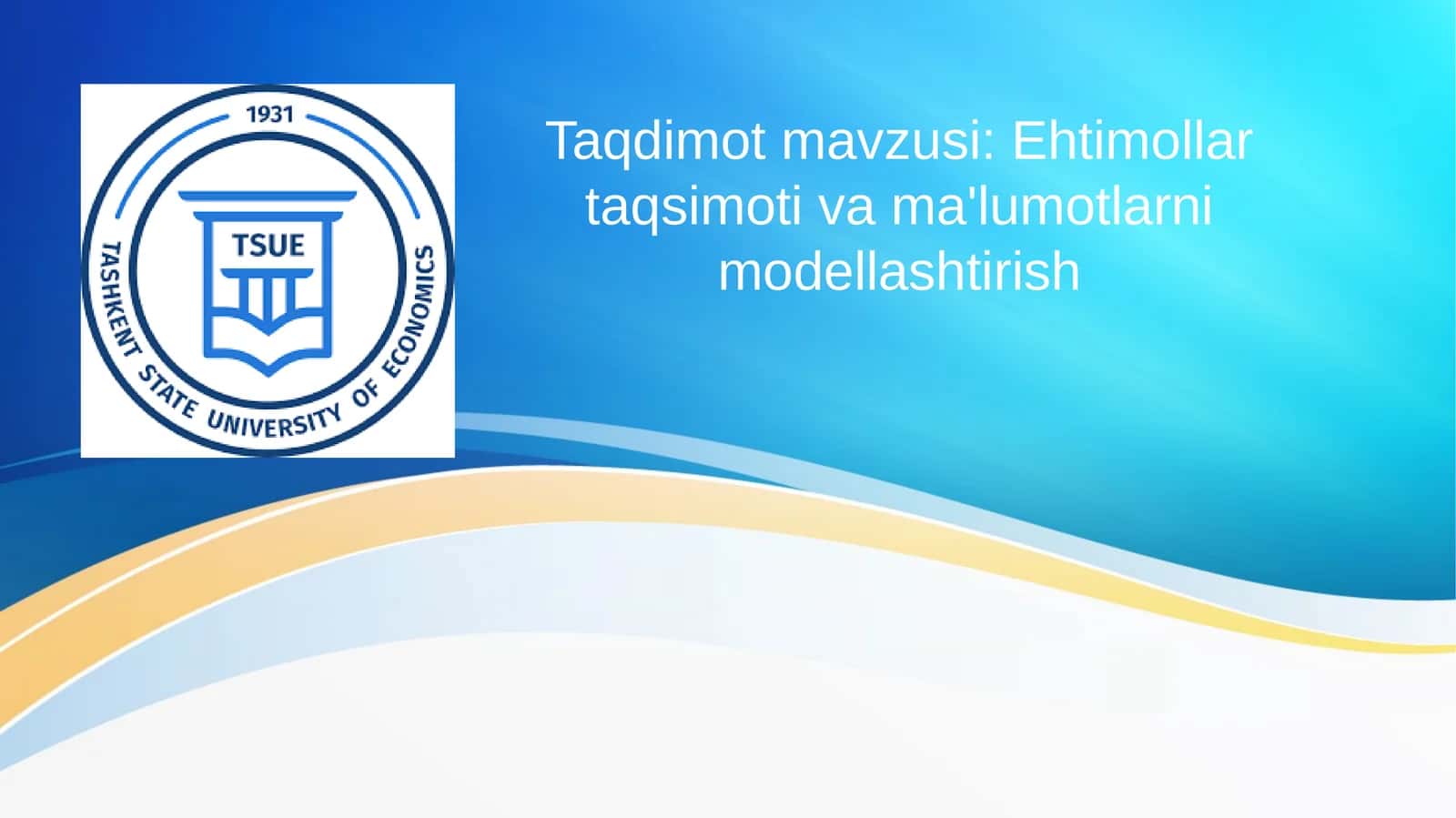 Ehtimollik taqsimoti va ma'lumotlarni modellashtirish 1