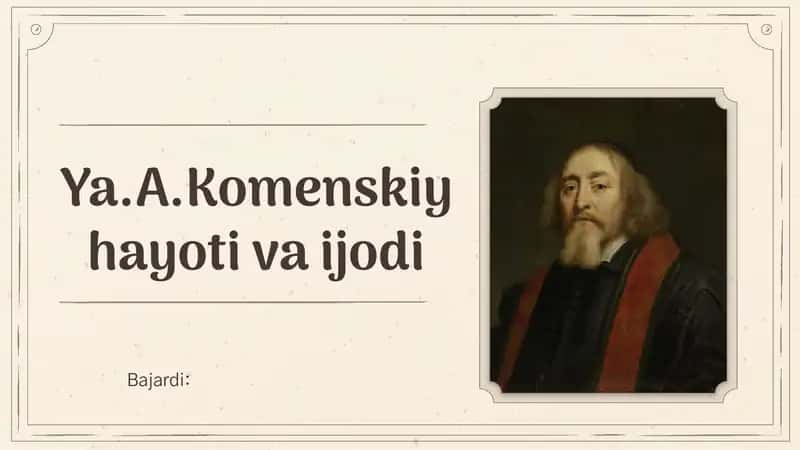 Ya.A.Komenskiy hayoti va ijodi 1