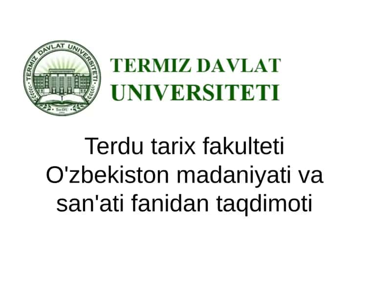 XVI-XIX asrlar o'zbek xalqi san'ati 1