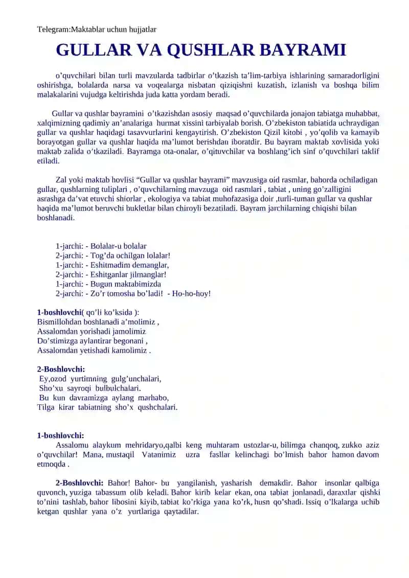 Gullar va qushlar bayrami