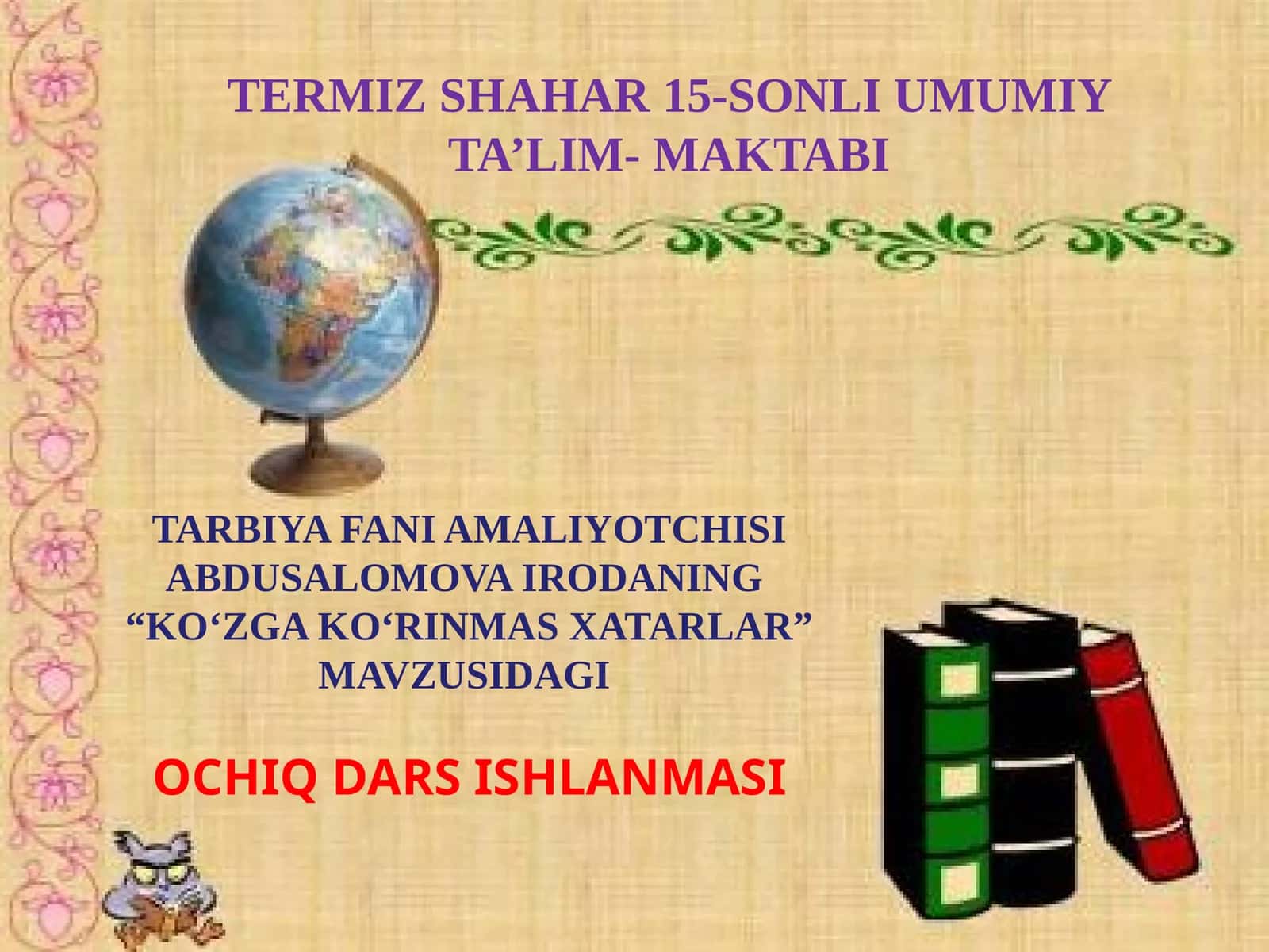 KO‘ZGA KO‘RINMAS XATARLAR 1