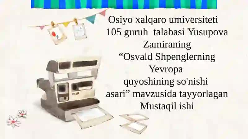 Yevropa quyoshining so'nishi asari