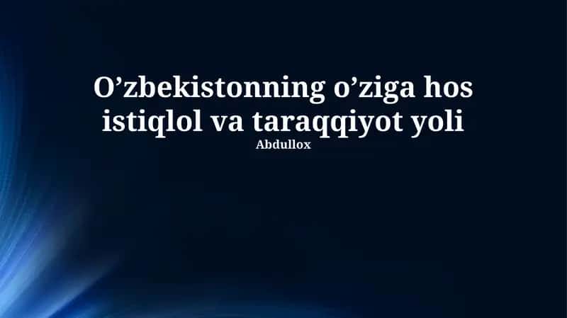 Oʻzbekistonning Sovet Ittifoqi Davridagi Holati 1