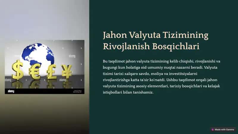 Jahon Valyuta Tizimi 1