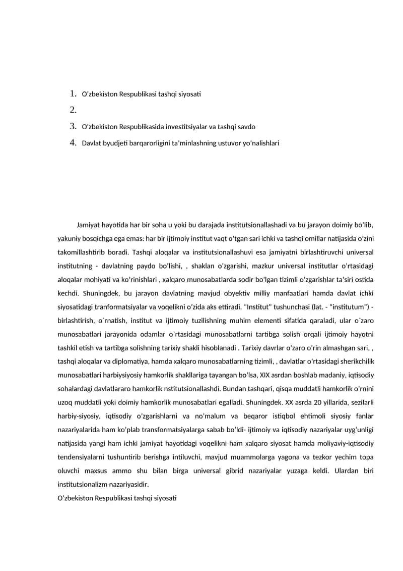 O’zbekiston Respublikasi tashqi siyosati 1