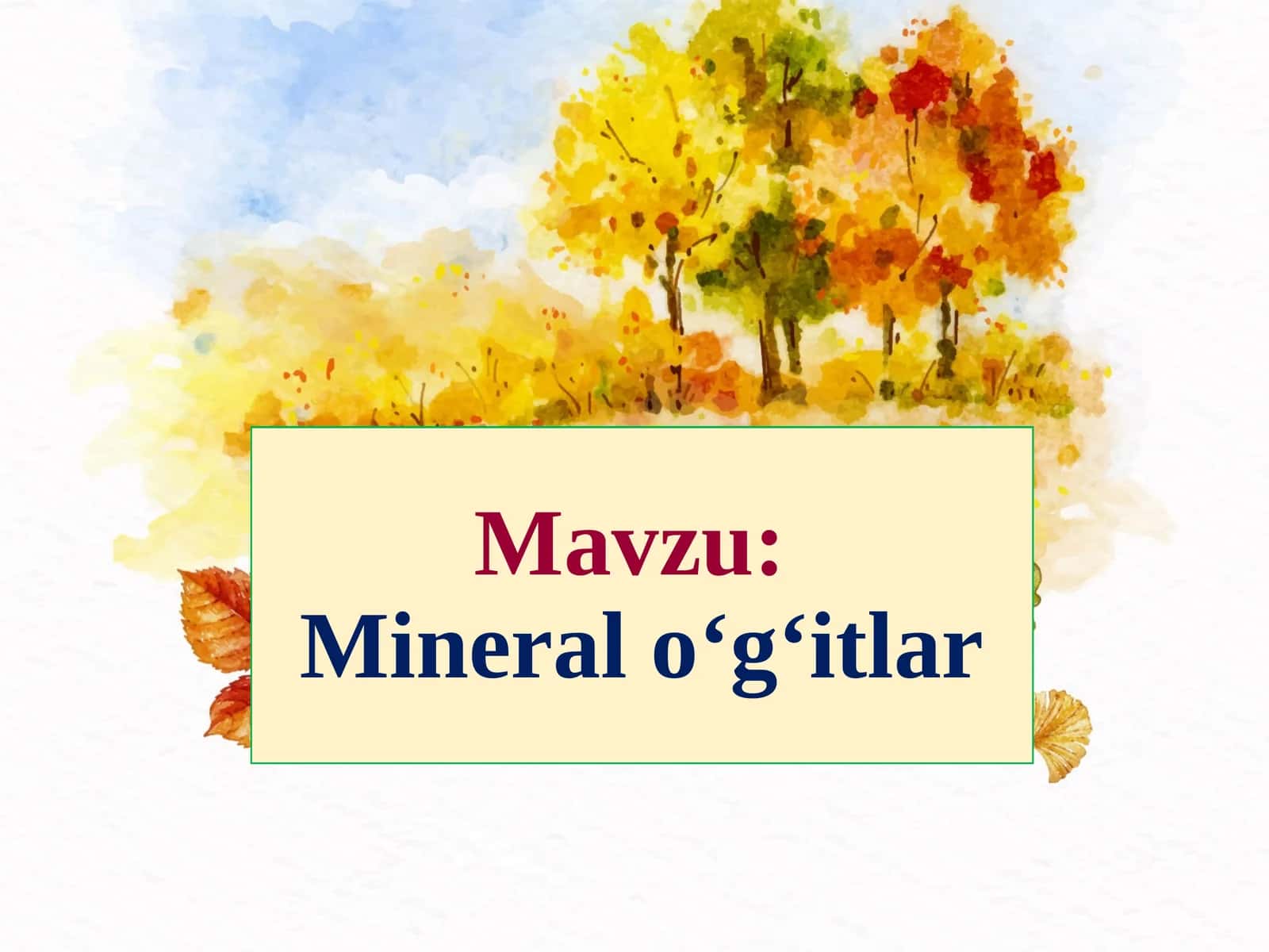 Mineral o‘g‘itlar 1