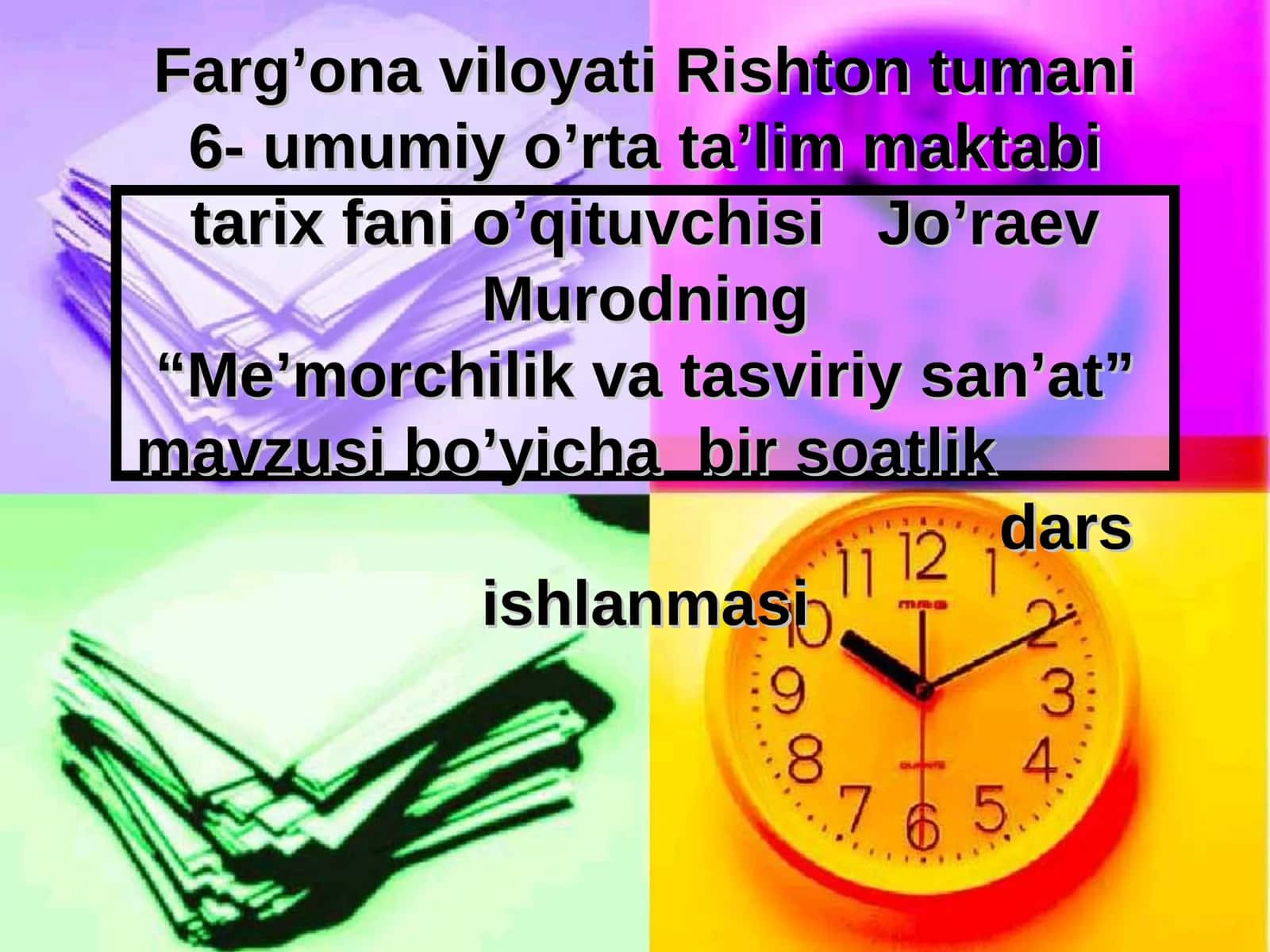 Me’morchilik va tasviriy san’at 1