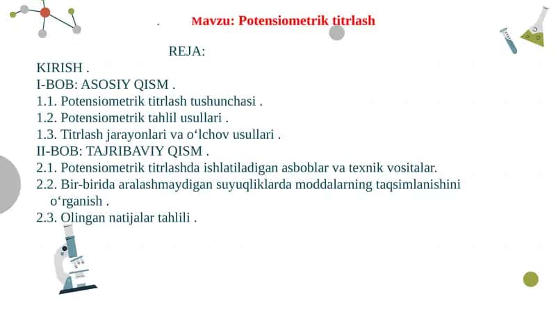 Potensiometrik titrlash 1