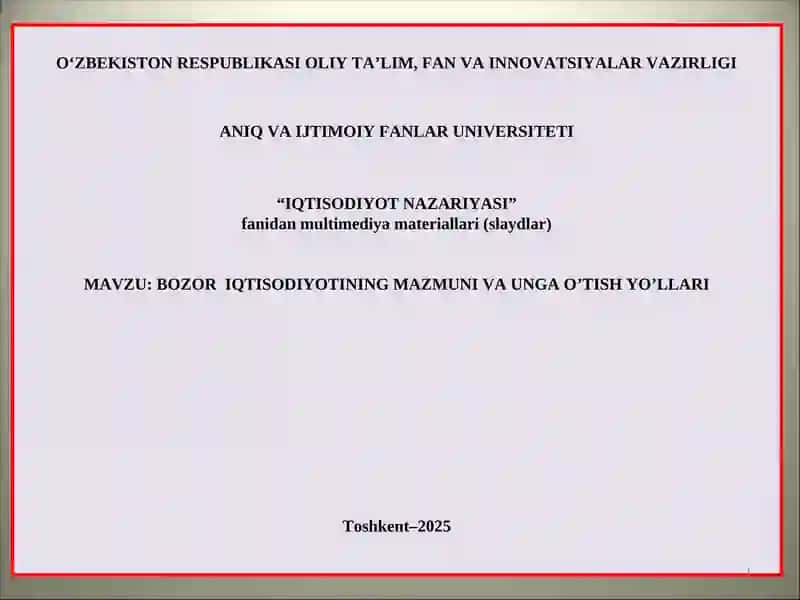 BOZOR IQTISODIYOTI