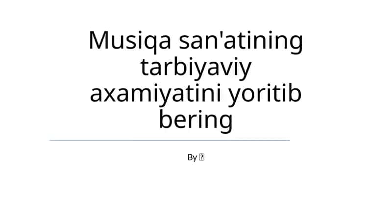 Musiqa ta'limi 1