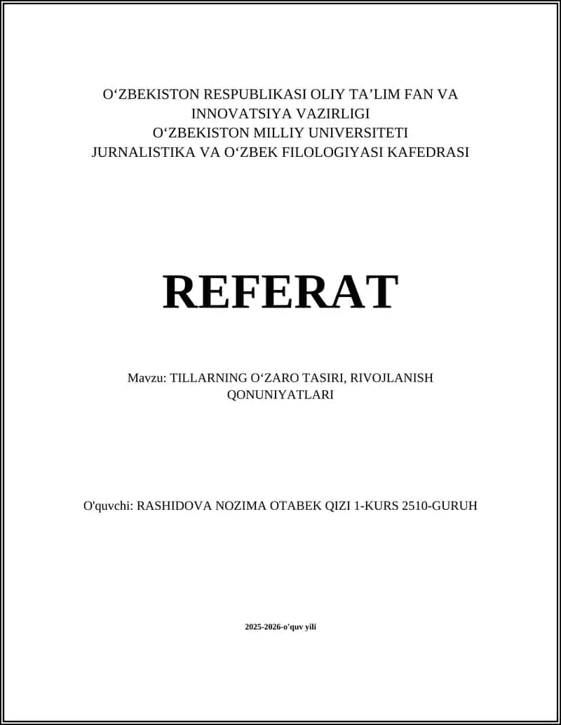 Tillarning O‘zaro Ta‘siri 1