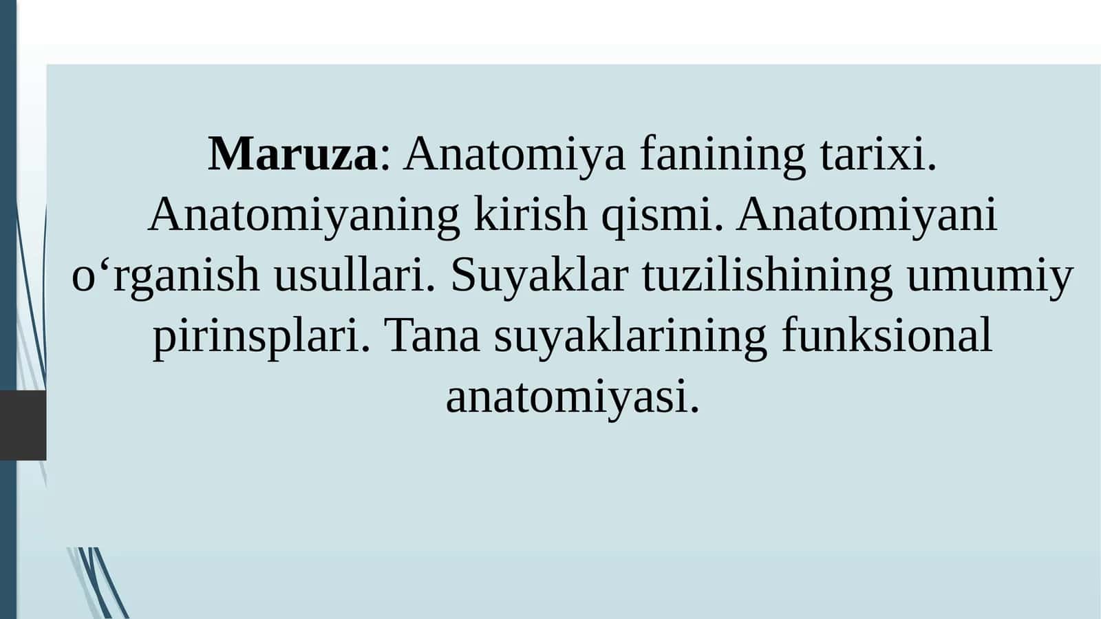 Anatomiyafanining tarixi 1