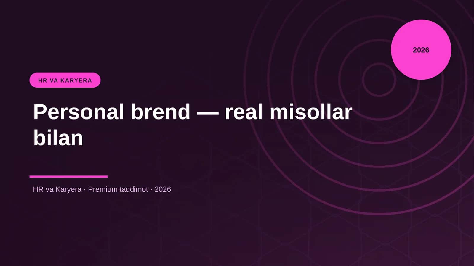 Personal brend — real misollar bilan 1