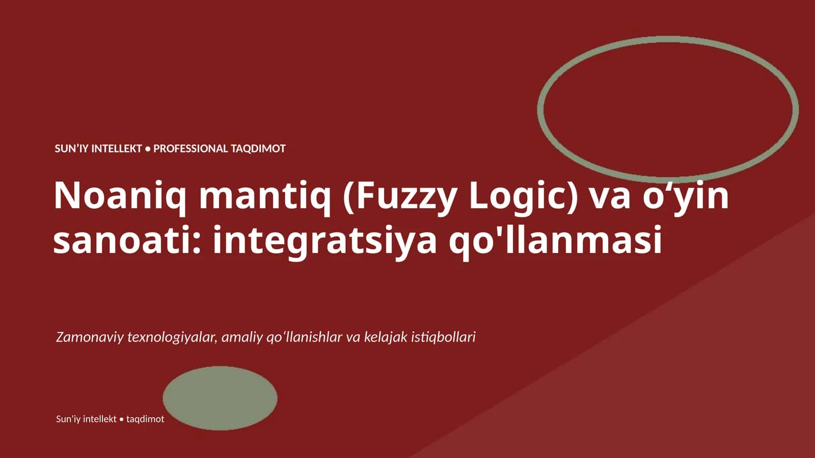SUNʼIY INTELLEKT • PROFESSIONAL TAQDIMOT 1