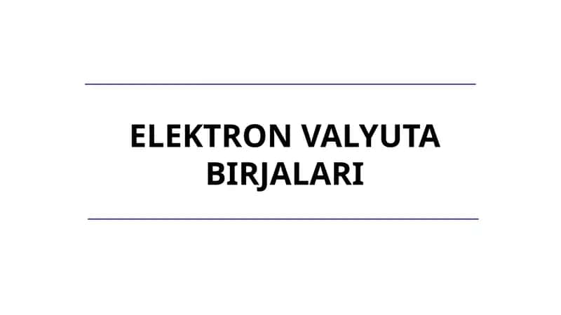 Elektron valyuta birjasi 1