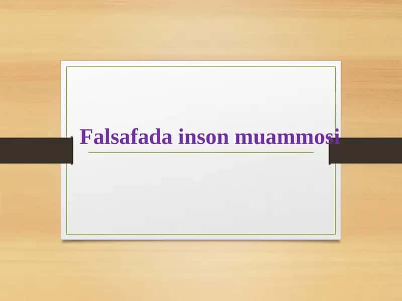 Falsafadainsonmuammosi 1