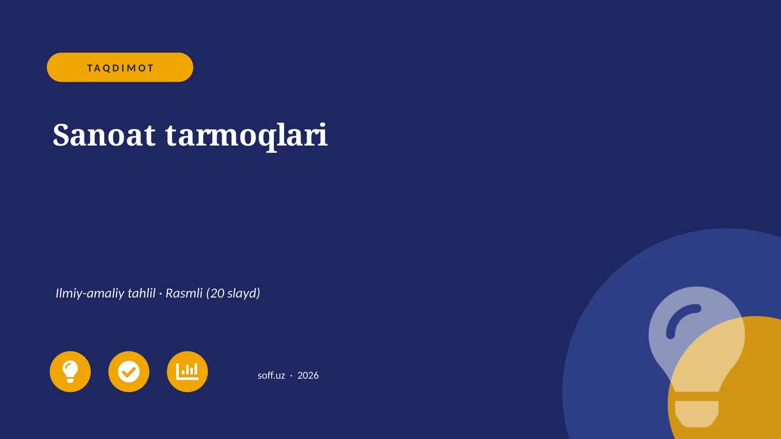 Sanoat tarmoqlari Ilmiy-amaliy tahlil 1