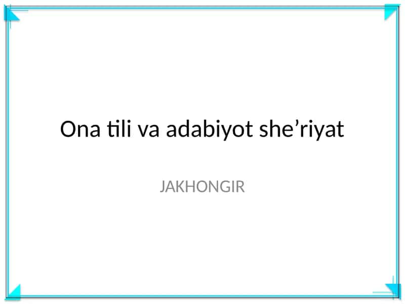 Ona tili va adabiyot she’riyat 1