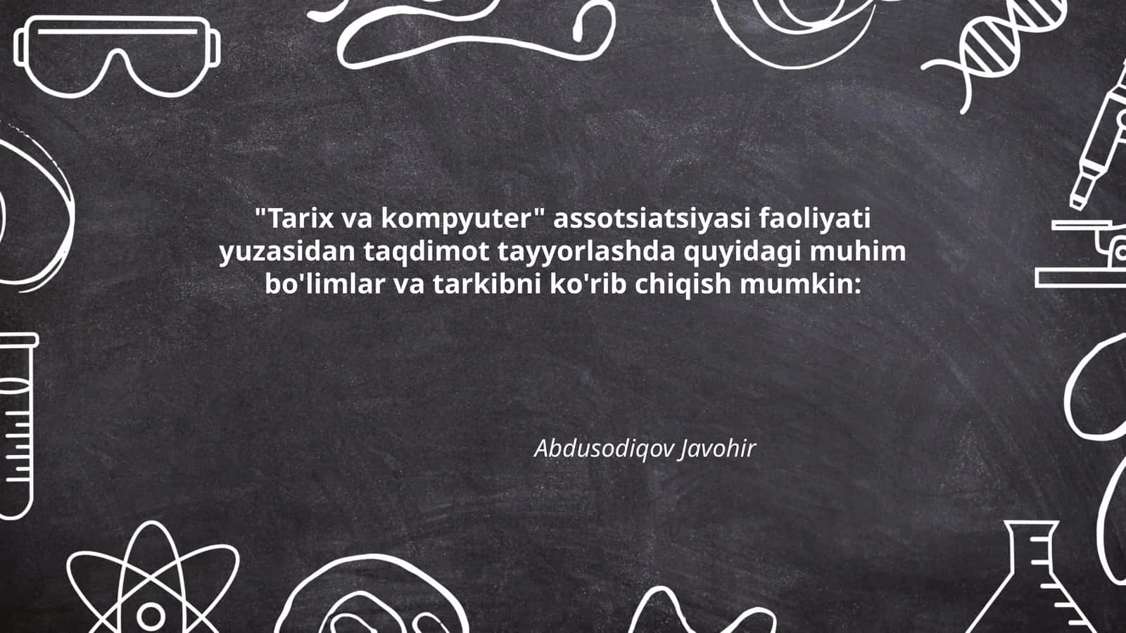 Tarix va kompyuter assotsiatsiyasi faoliyati 1