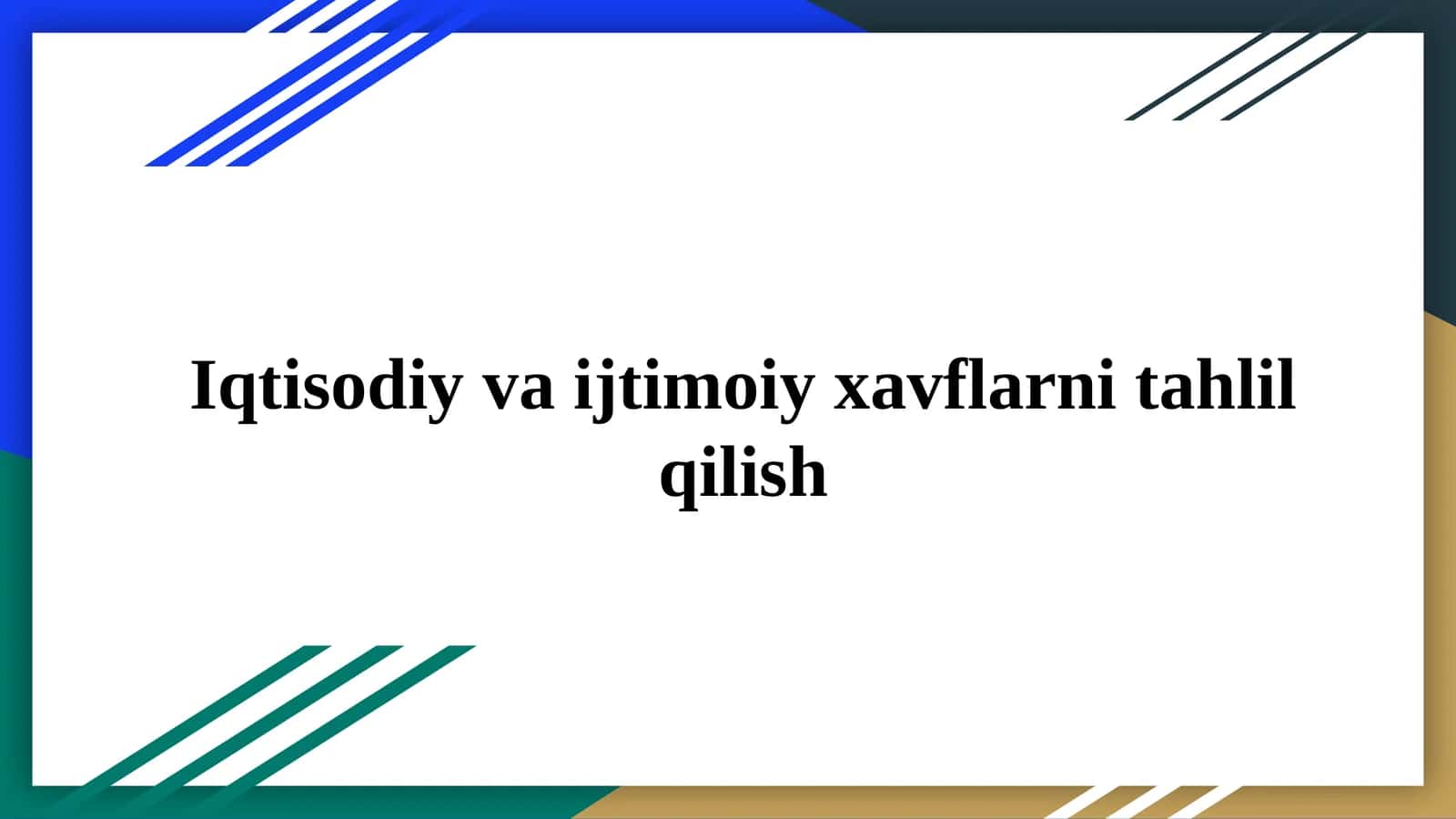 Xavflarni tahlil qilish 1