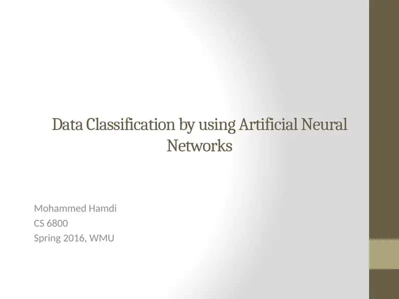 Artificial Neural Networks 1