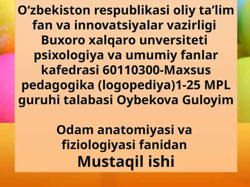 ONTOGENEZ EMBRIONAL TARAQQIYOTNING XUSUSIYATLARI 1