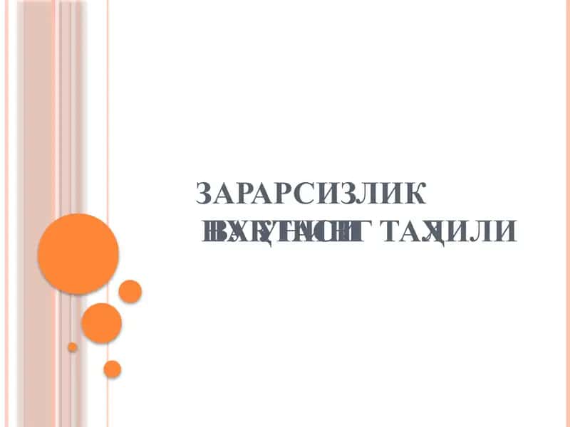 Zararsizlik nuqtasi va uning tahlili 1