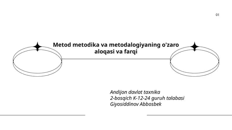 Metod metodika va metodalogiyaning o'zaro aloqasi va farqi 1