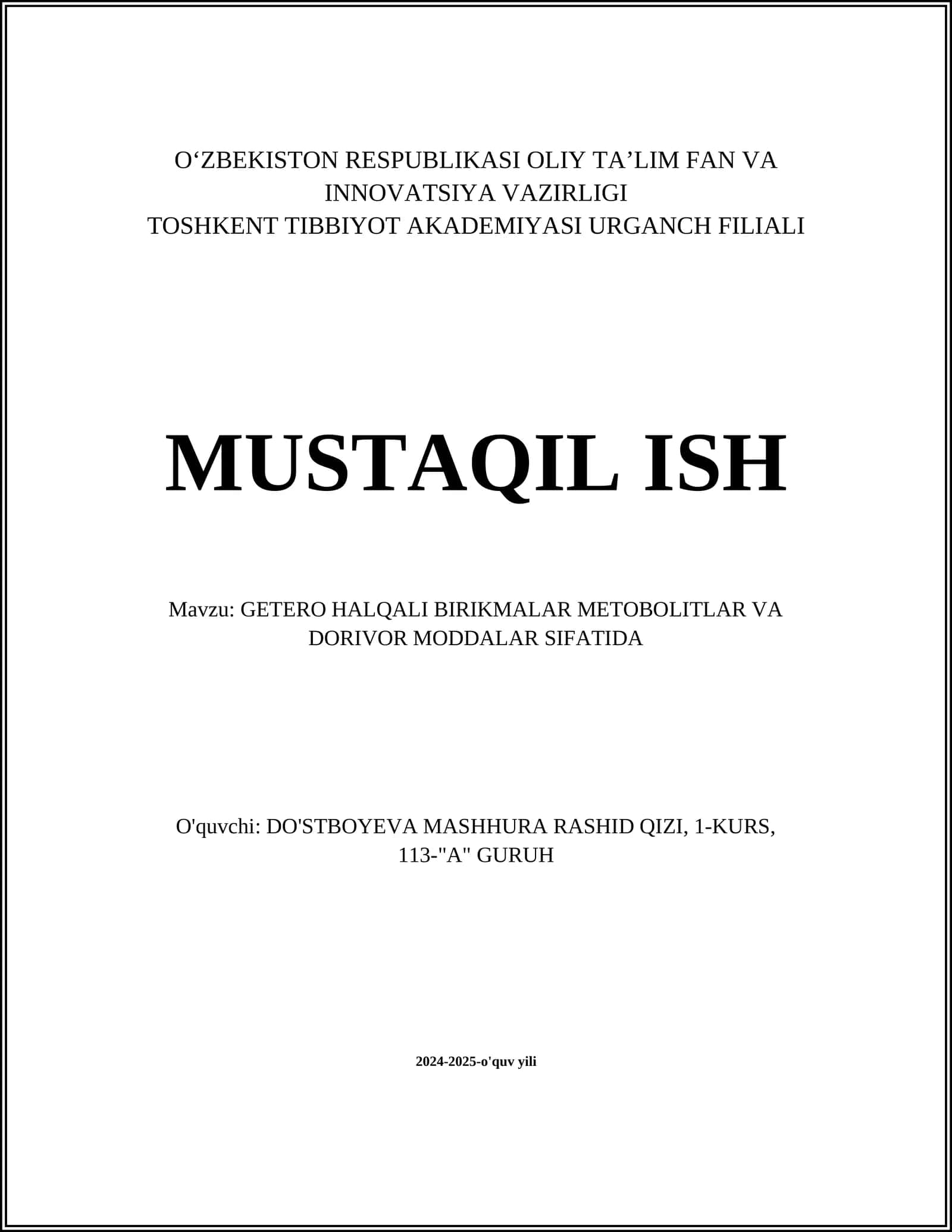 Getero halqali birikmalar kimyoviy tuzilishi 1