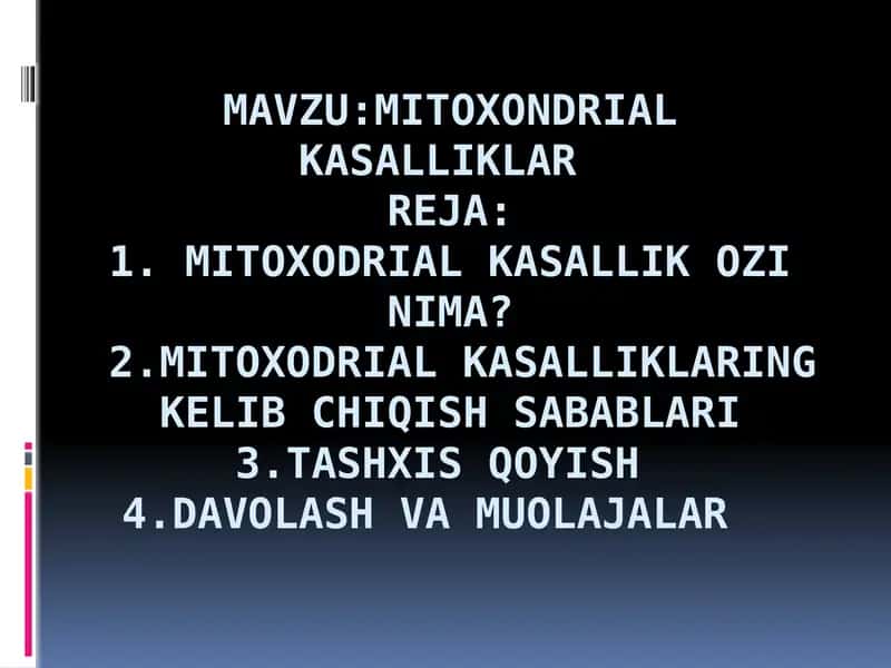 Mitoxondriyal kasalliklar 1