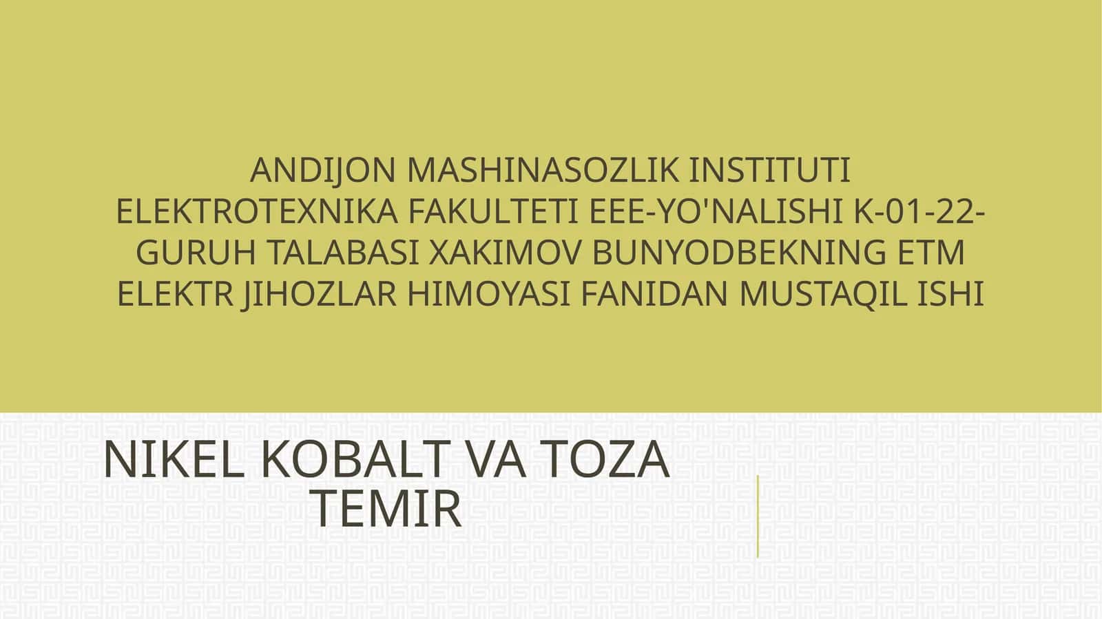 NIKEL KOBALT VA TOZA TEMIR 1